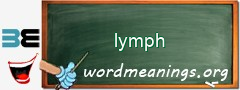 WordMeaning blackboard for lymph